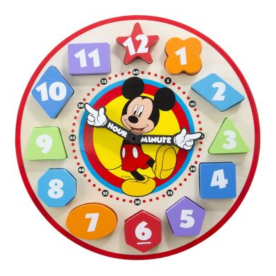 Melissa &amp; Doug Disney Mickey Mouse Wooden Shape Sorting Clock