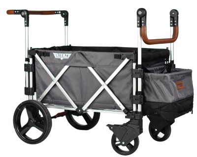 Keenz 7S Double Stroller Wagon has a large storage bin with a compartment for shoes!