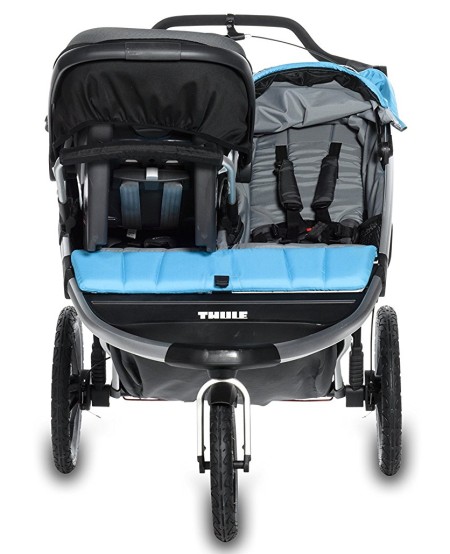 Thule Urban Glide Double Jogging Stroller with one infant car seat Thule Urban Glide Double Jogging Stroller with one infant car seat