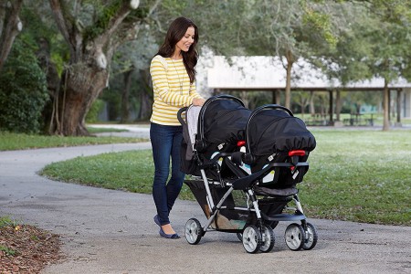 Graco DuoGlider with two infant car seats Graco DuoGlider with two infant car seats