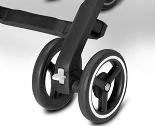 The Pockit Stroller GB - Lockable front swivel wheels