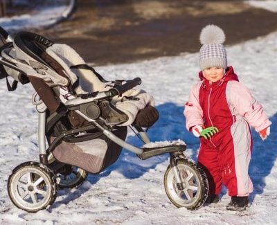 Roomy seat is a must have on stroller for winter