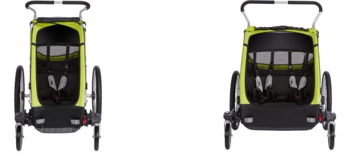 Comparison of a single and double version of Thule Chariot Cheetah XT Comparison of a single and double version of Thule Chariot Cheetah XT