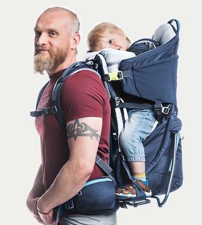 Deuter Kid Comfort - New redesigned carrier Deuter Kid Comfort has soft chin pads for the child and stirrups