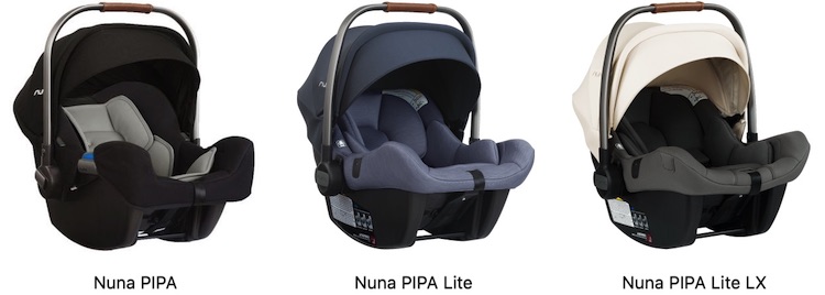 Nuna PIPA infant car seats comparison - PIPA vs PIPA Lite vs PIPA Lite LX