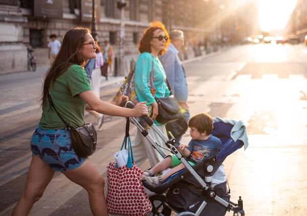Running errands with a stroller Running errands with a stroller