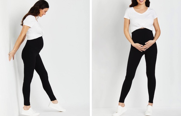 Motherhood Maternity Stretch Secret Fit Belly Leggings Motherhood Maternity Postpartum and Pregnancy Leggings