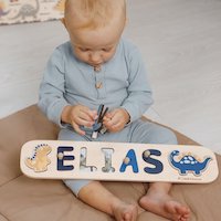 Wooden Name Puzzle Gift For 1 Year Old For Christmas