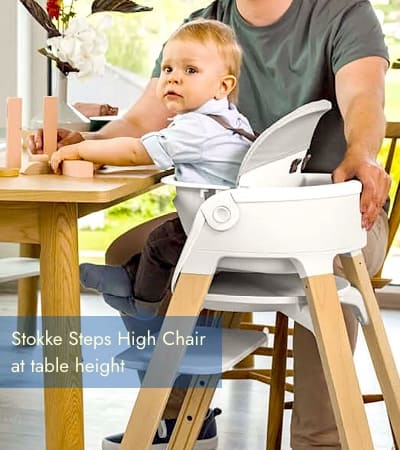 Stokke Steps High Chair Without Tray Stokke Steps High Chair can be set at table height