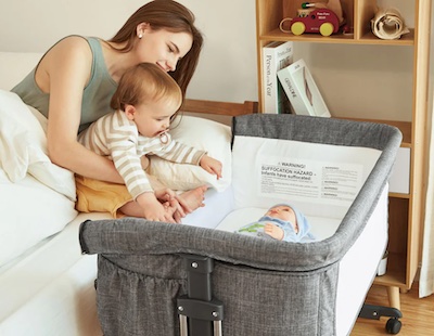 Mika Micky bedside sleeper bassinet with wheels