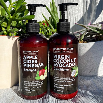 MAJESTIC PURE Apple Cider Vinegar Shampoo &amp; Avocado Coconut Conditioner Set