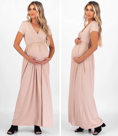 Mother Bee Maternity Wrap Maxi Dress Mother Bee Maternity Wrap Maxi Dress